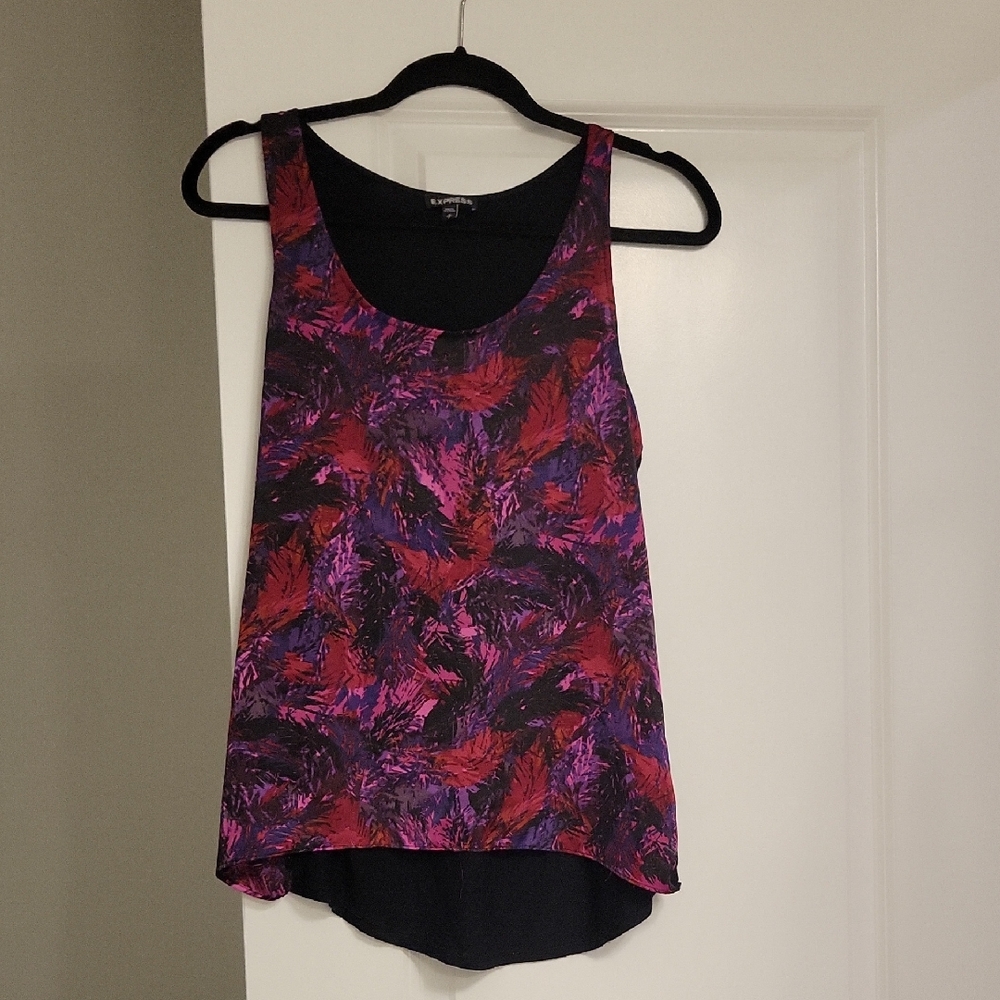 Express Vibrant Purple and Red Tank Top